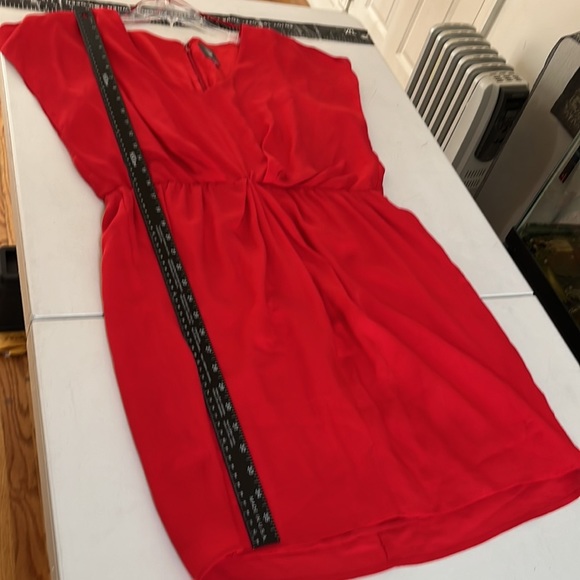 Vince Camuto size 14 red V-neck dress short sleeve with back zip NWOT - Picture 7 of 11